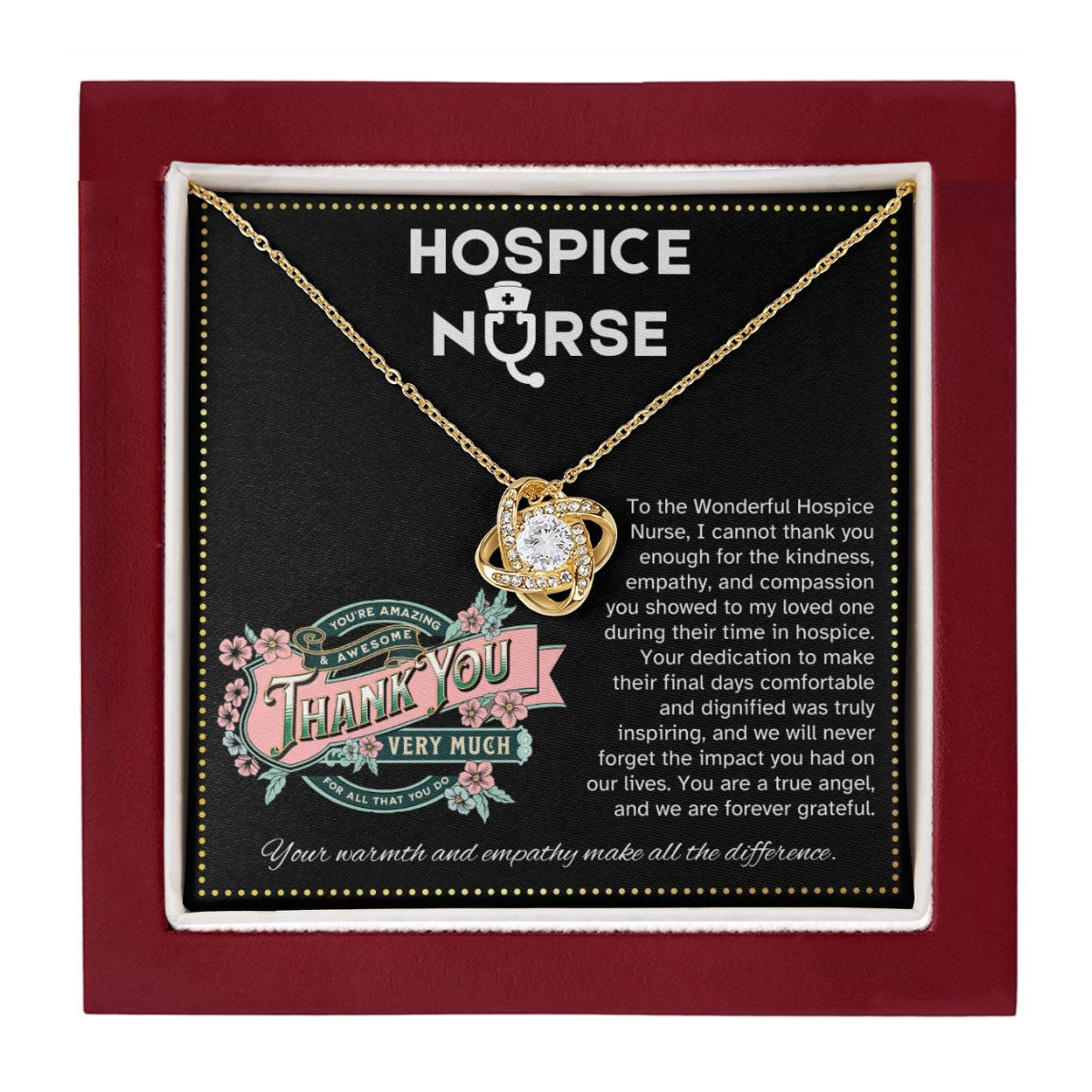 JGF Jewelry Gifts for Family | Thank You Hospice Nurse Gifts For Women