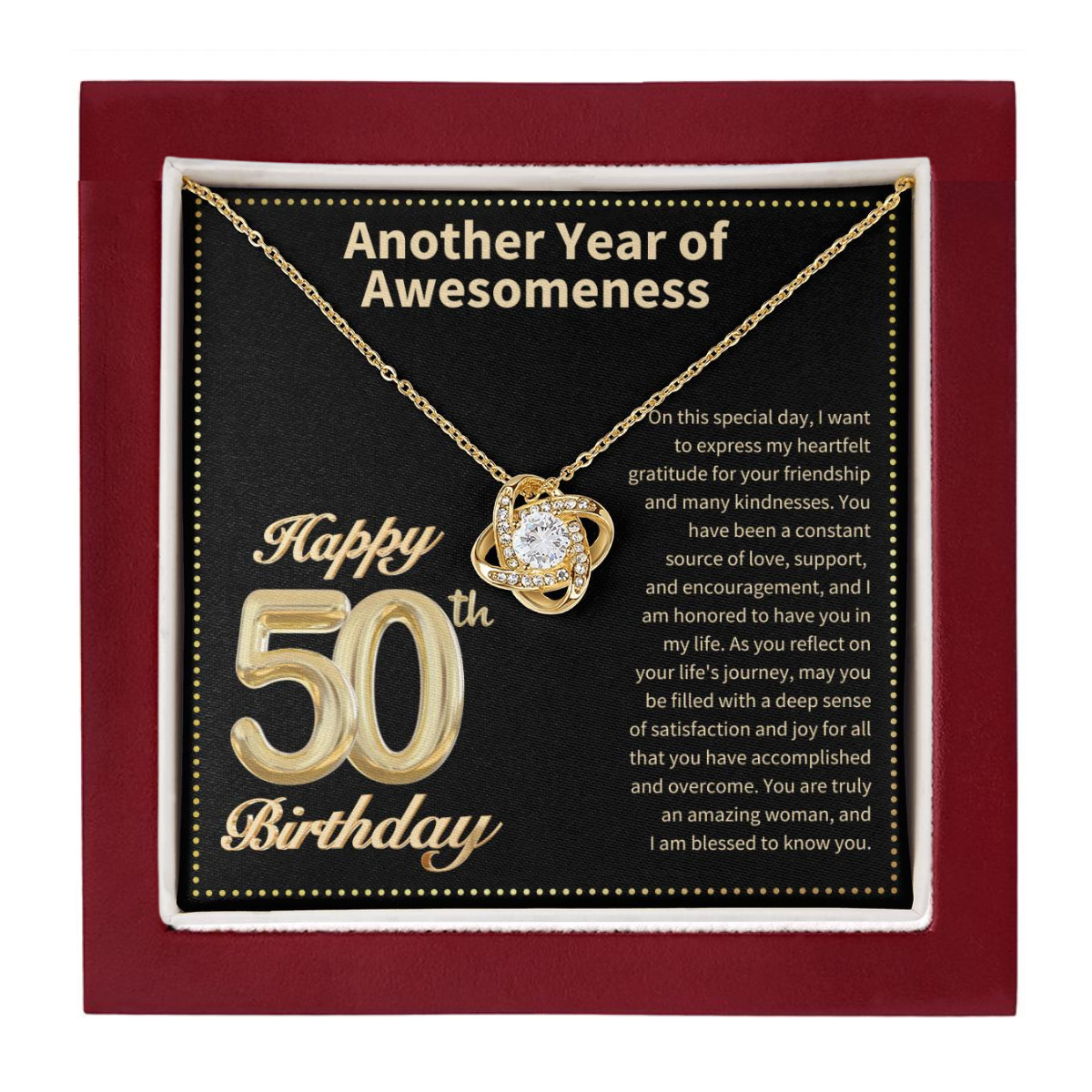 JGF Jewelry Gifts for Family 50th Birthday Card for Women