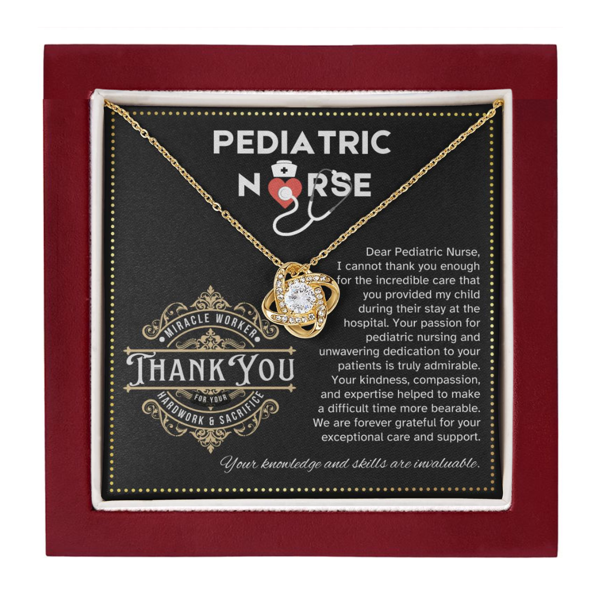 JGF Jewelry Gifts for Family | Pediatric Thank You Card For Nurse