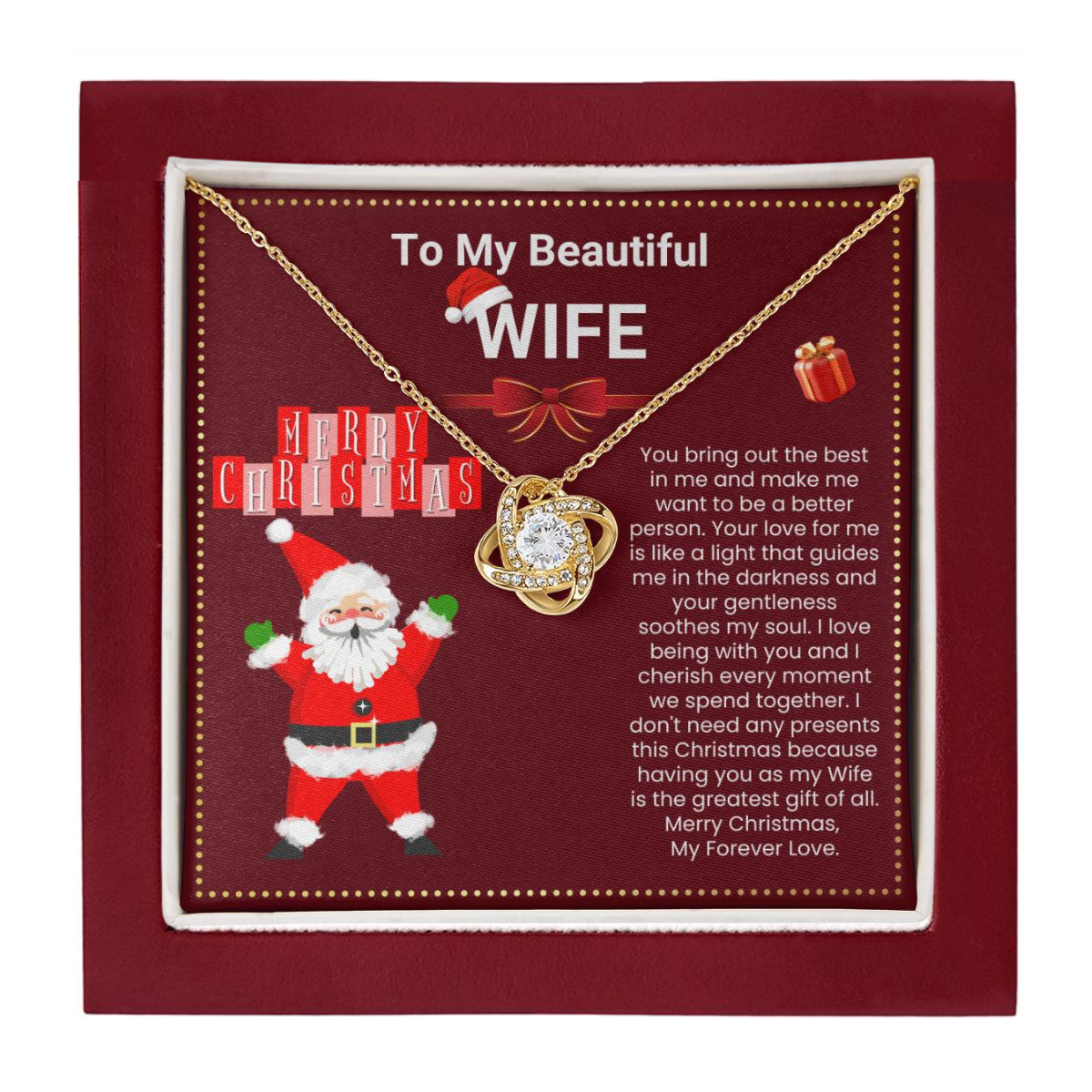 JGF Jewelry Gifts for Family To My Beautiful Wife Stainless Steel Necklace For Women