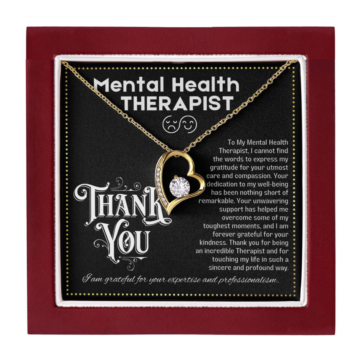 JGF Jewelry Gifts for Family Mental Health Therapist Gifts For Women Heart Necklace