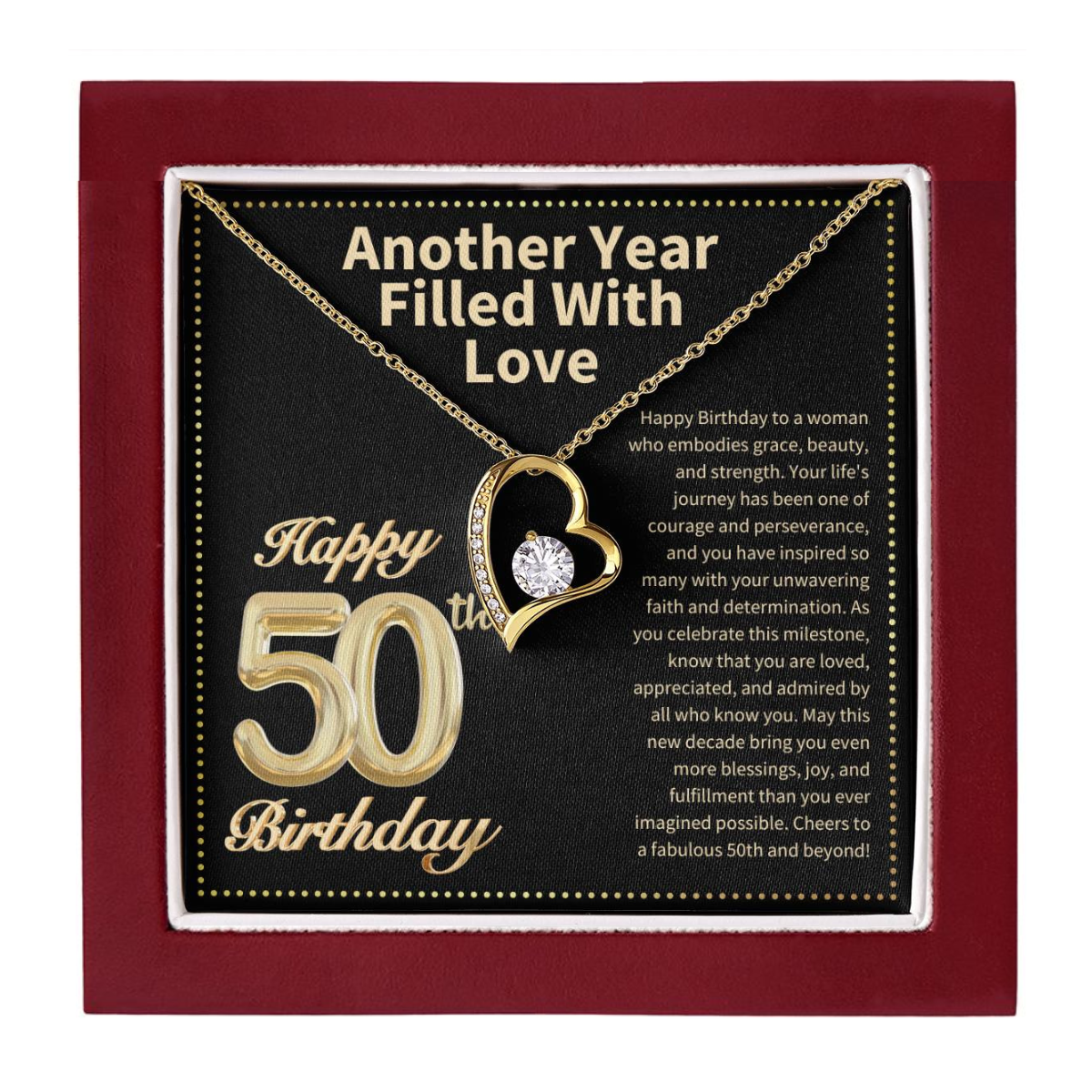 JGF Jewelry Gifts for Family Happy 50th Birthday Card for Women