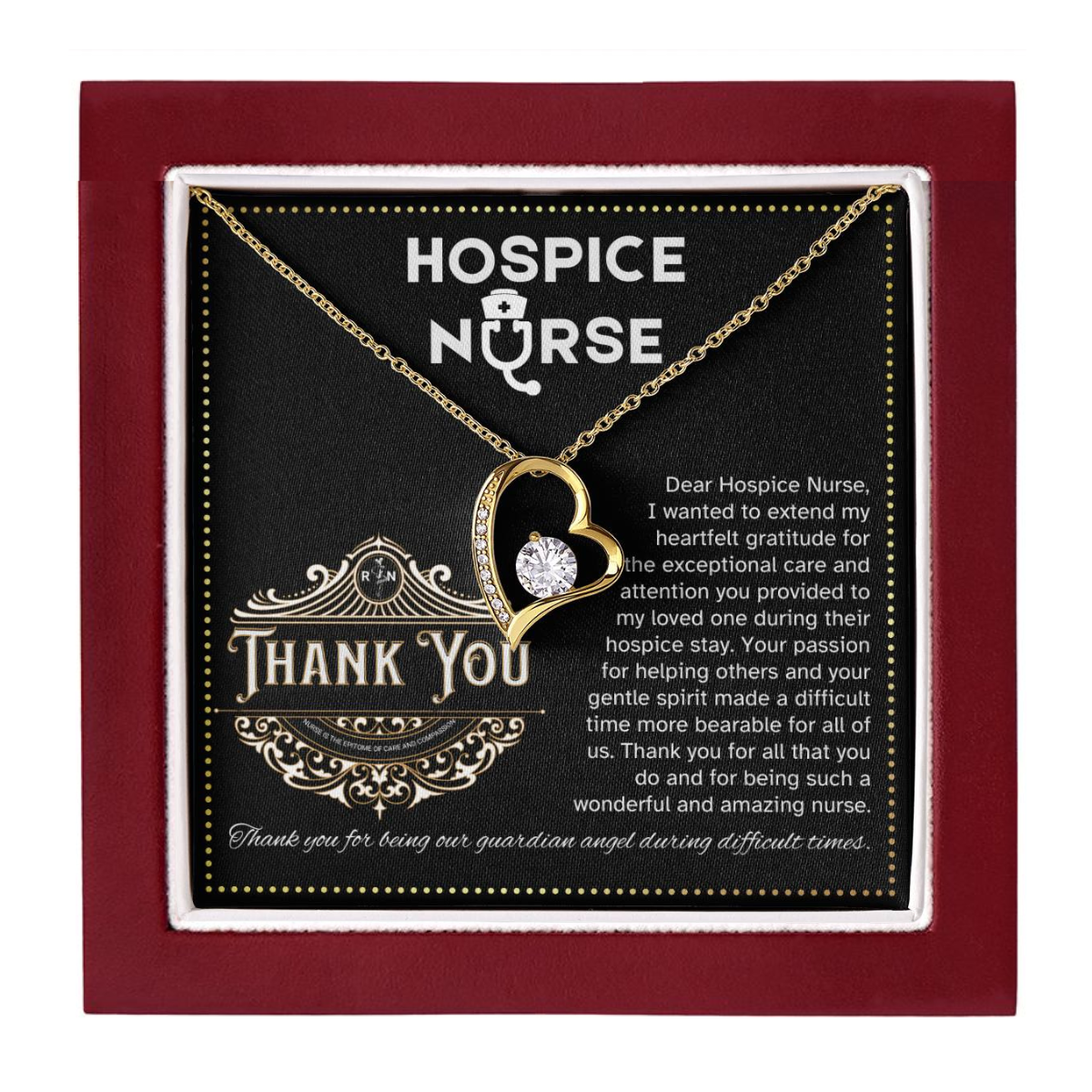 JGF Jewelry Gifts for Family thank You Hospice Nurse Gifts for Women Simple Heart Necklace