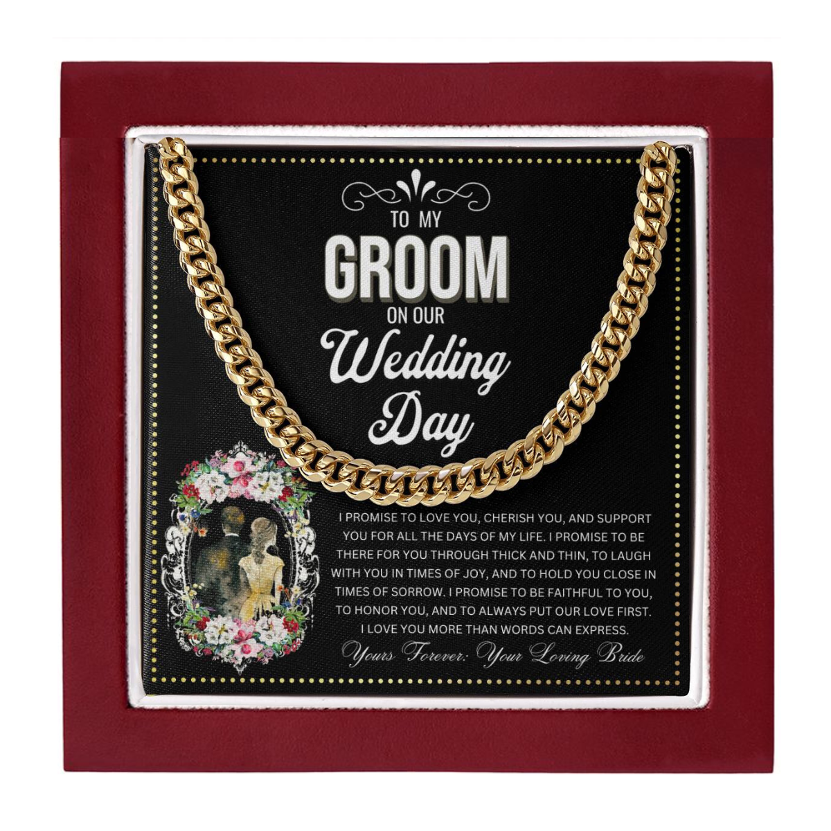 JGF Jewelry Gifts for Family | To My Groom On Our Wedding Day
