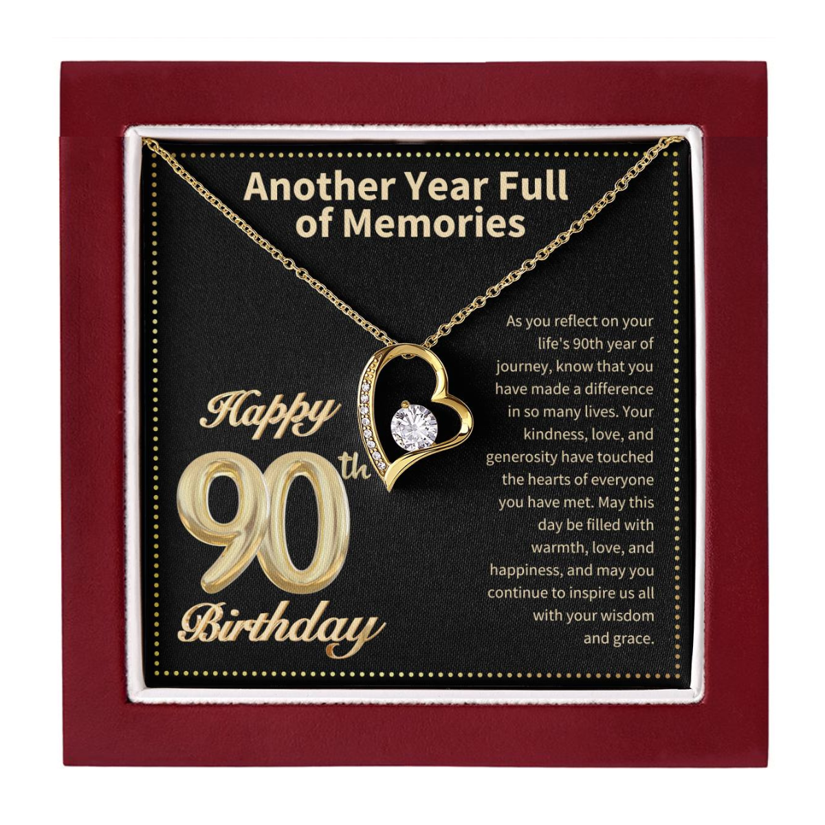 JGF Jewelry Gifts for Family Happy 90th Birthday Card for Women