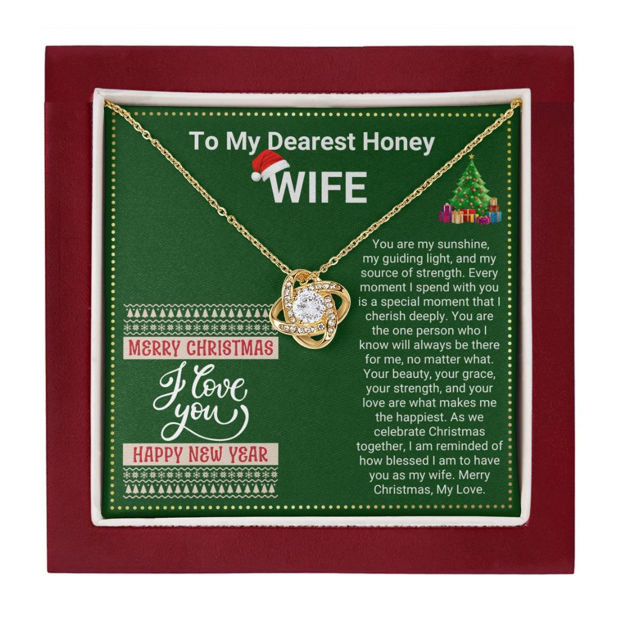 JGF Jewelry Gifts for Family Christmas Card For Wife