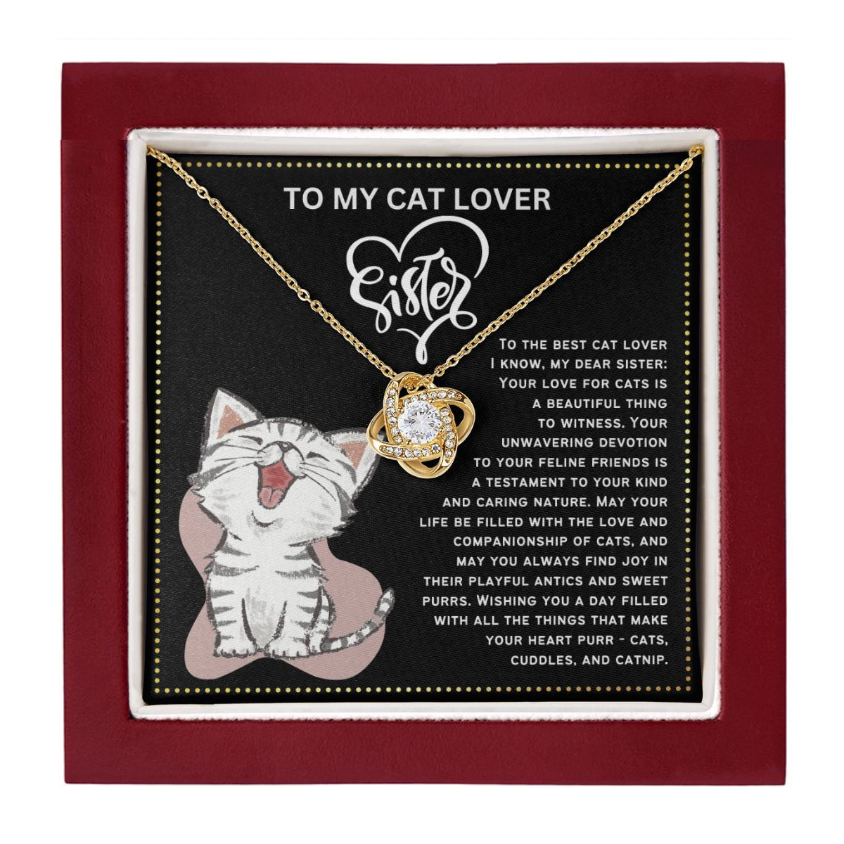 JGF Jewelry Gifts for Family I Love My Fur Cats For Cat Lover Sister's Birthday