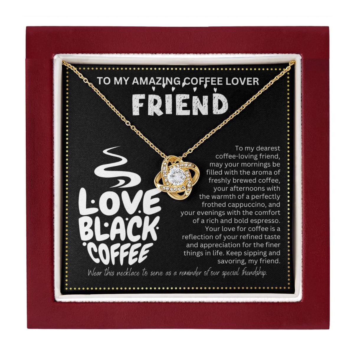 JGF Jewelry Gifts for Family I Love My Black Coffee Lover Bestie BFF Friend