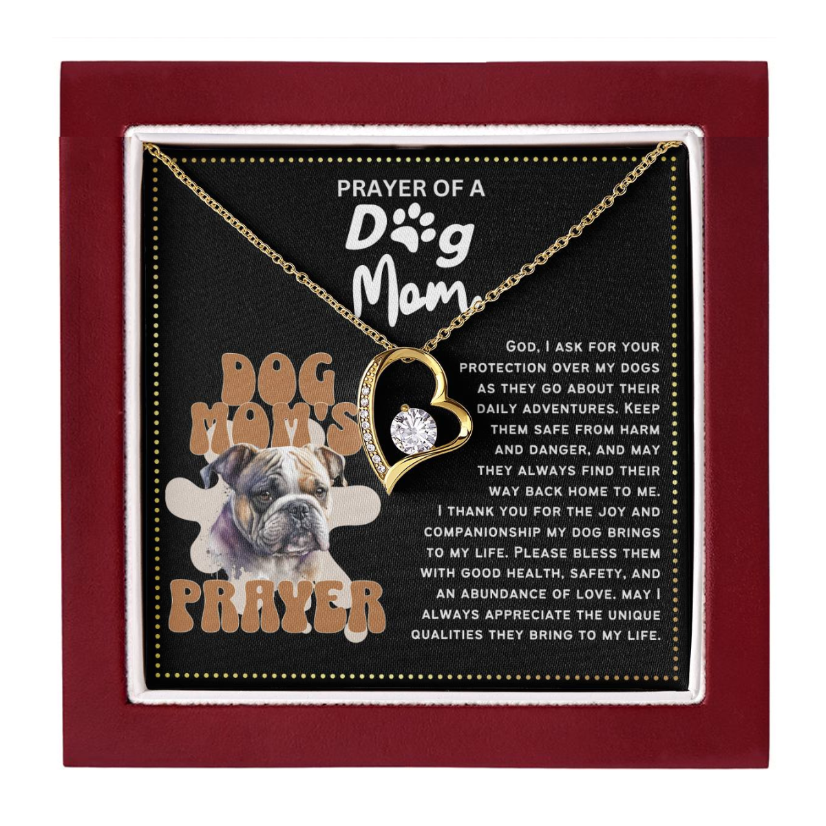 JGF Jewelry Gifts for Family Prayer for Dog Lover Mom Necklace for Women
