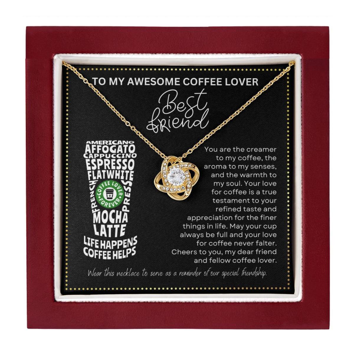 JGF Jewelry Gifts for Family No Coffee No Workee Friendship Necklace for BFF Bestie