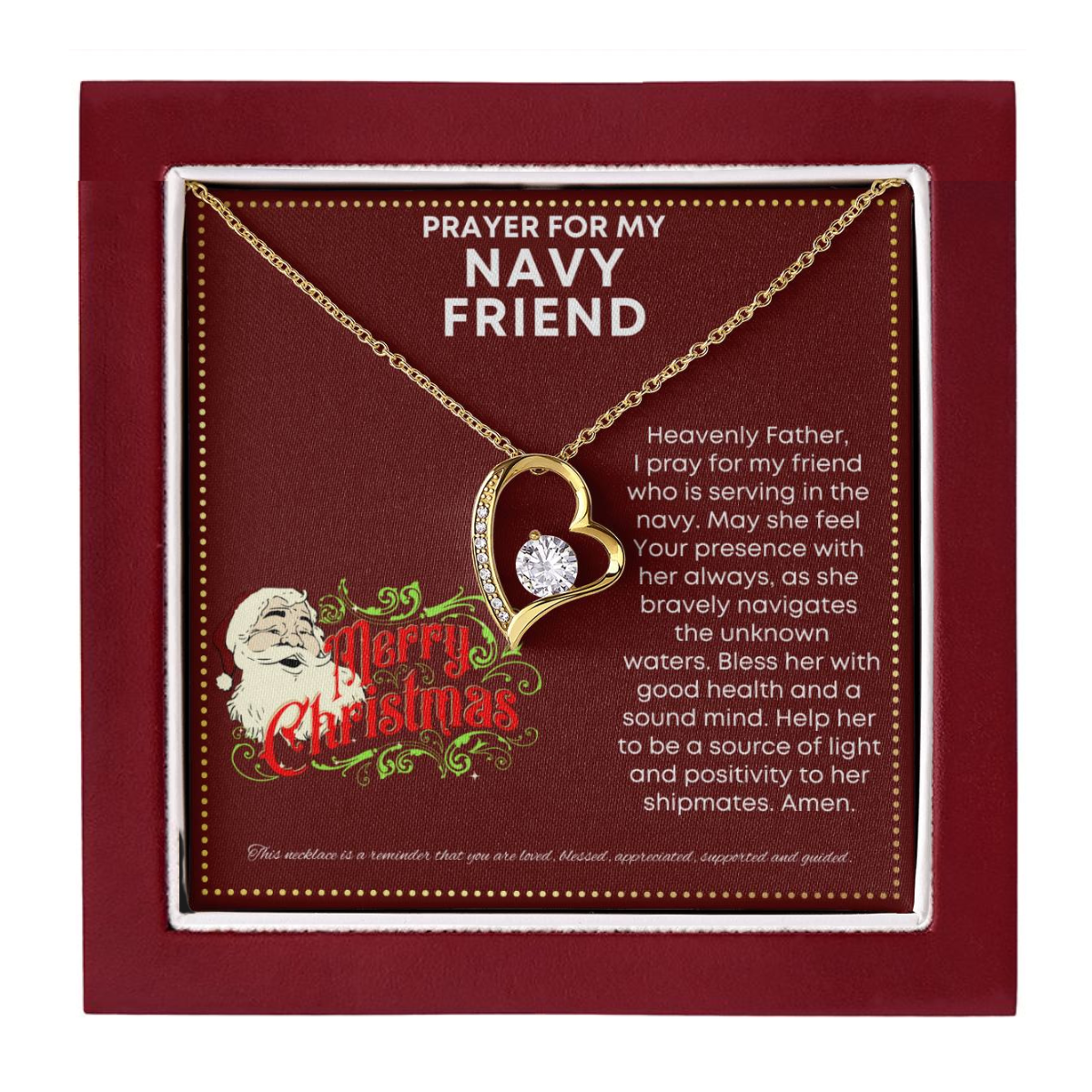 JGF Jewelry Gifts for Family Heart Necklace US Military Retirement Gifts For Women Navy Friend