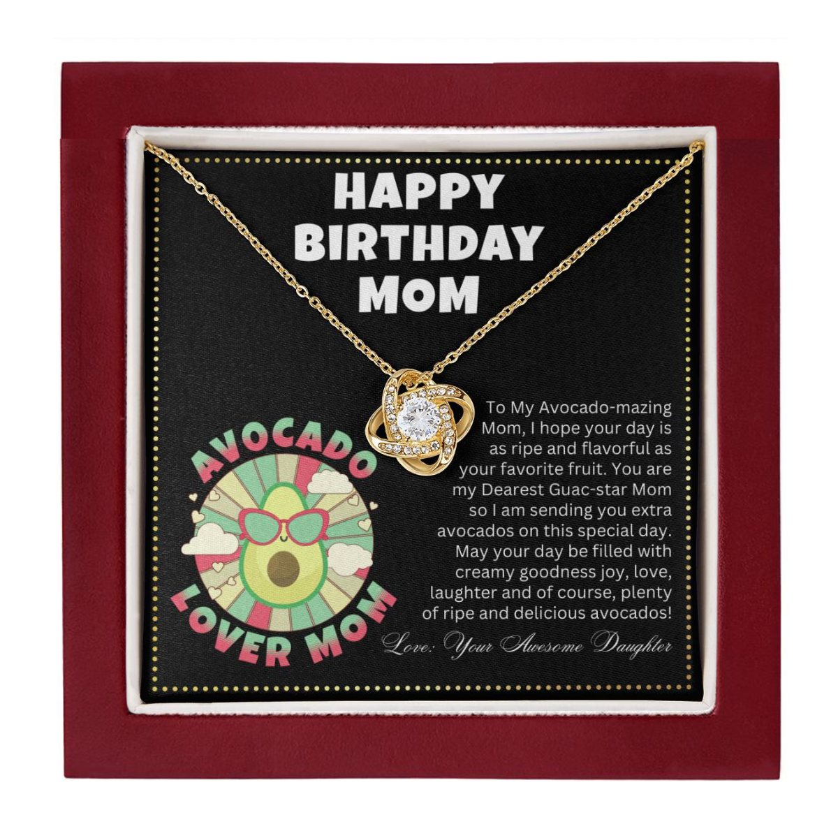 JGF Jewelry Gifts for Family | Happy Holy Guacamole Birthday Card for Avocado Lover Mom's Party
