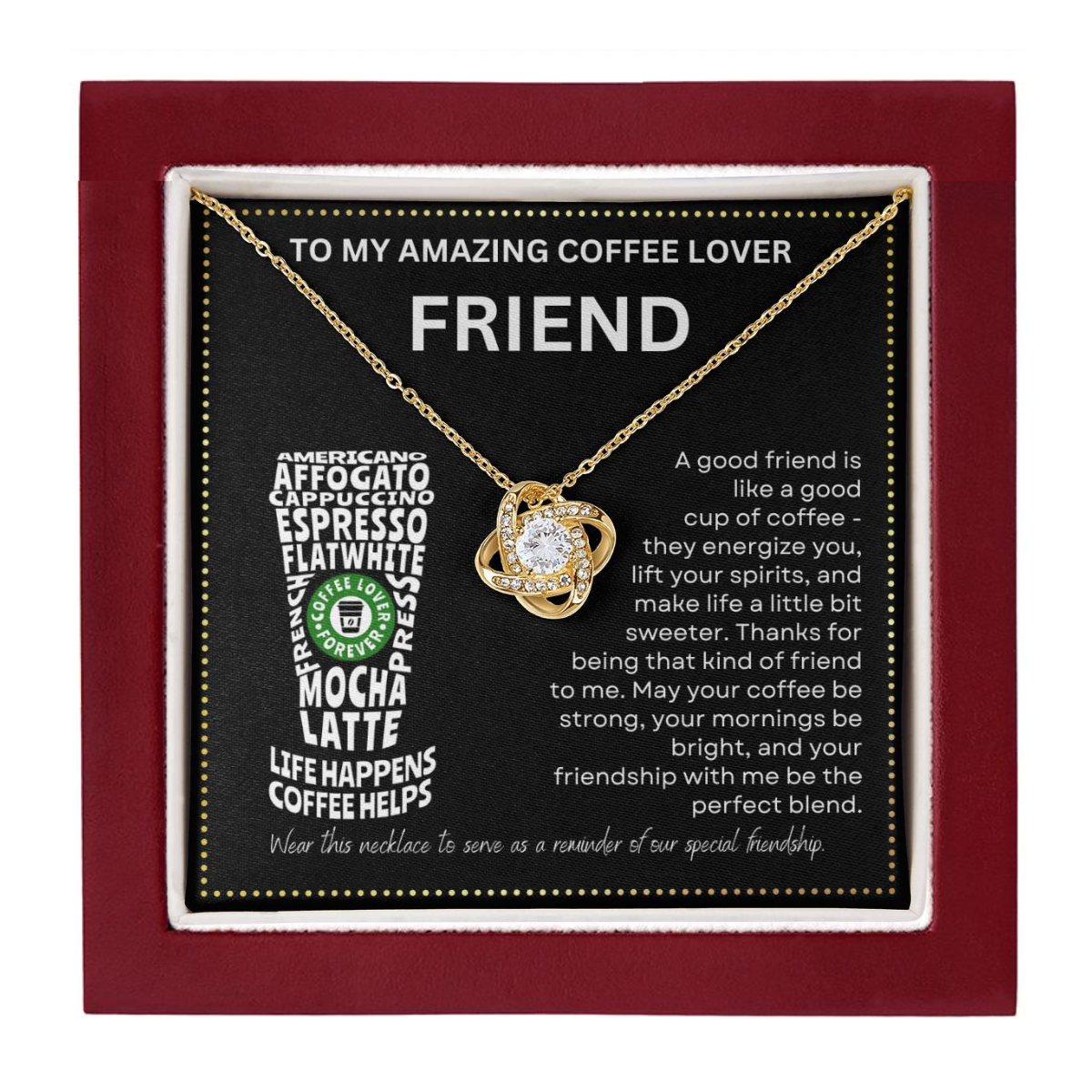 JGF Jewelry Gifts for Family Friend Who Has Everything and Loves Coffee