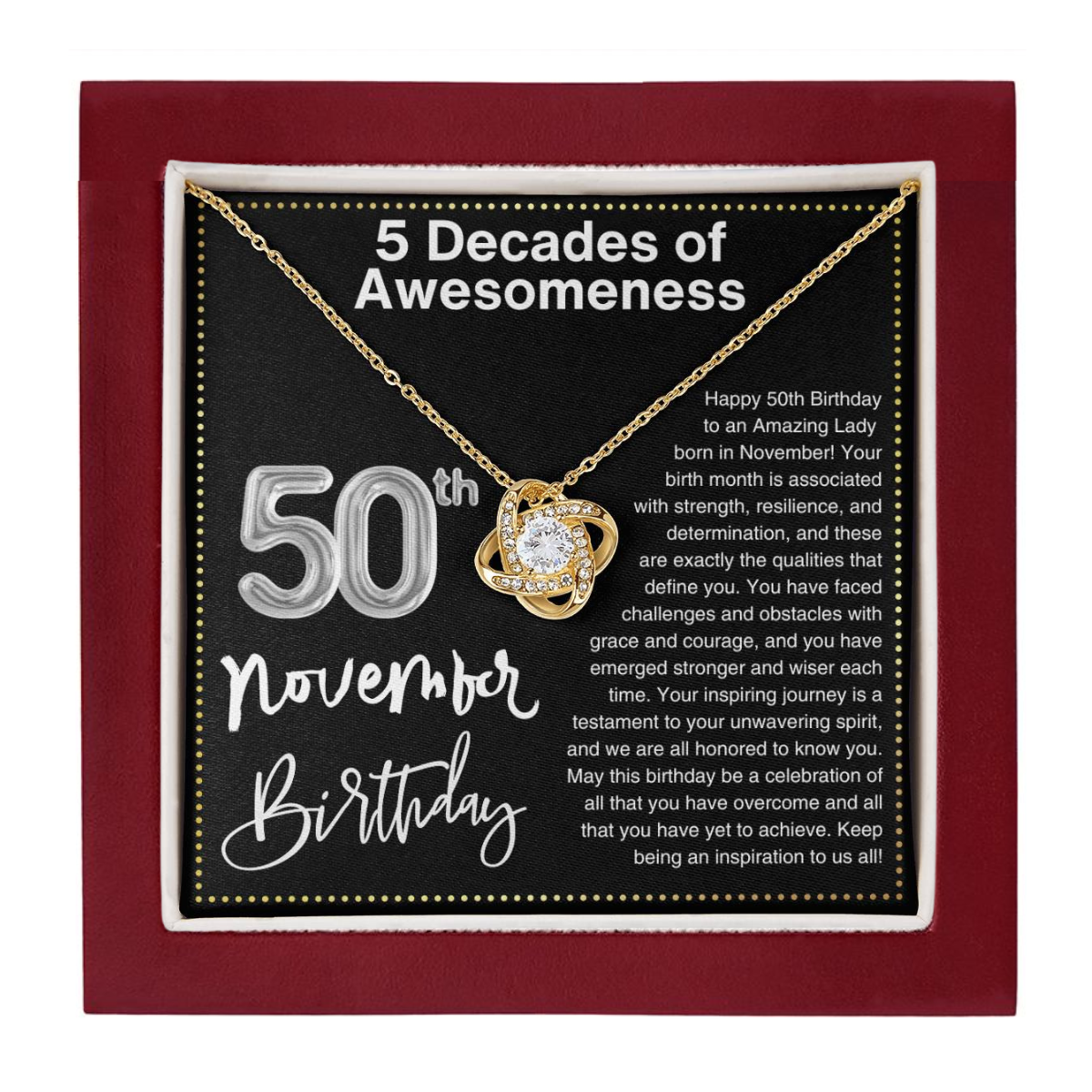 JGF Jewelry Gifts for Family 50 Year Old Birthday Gifts November