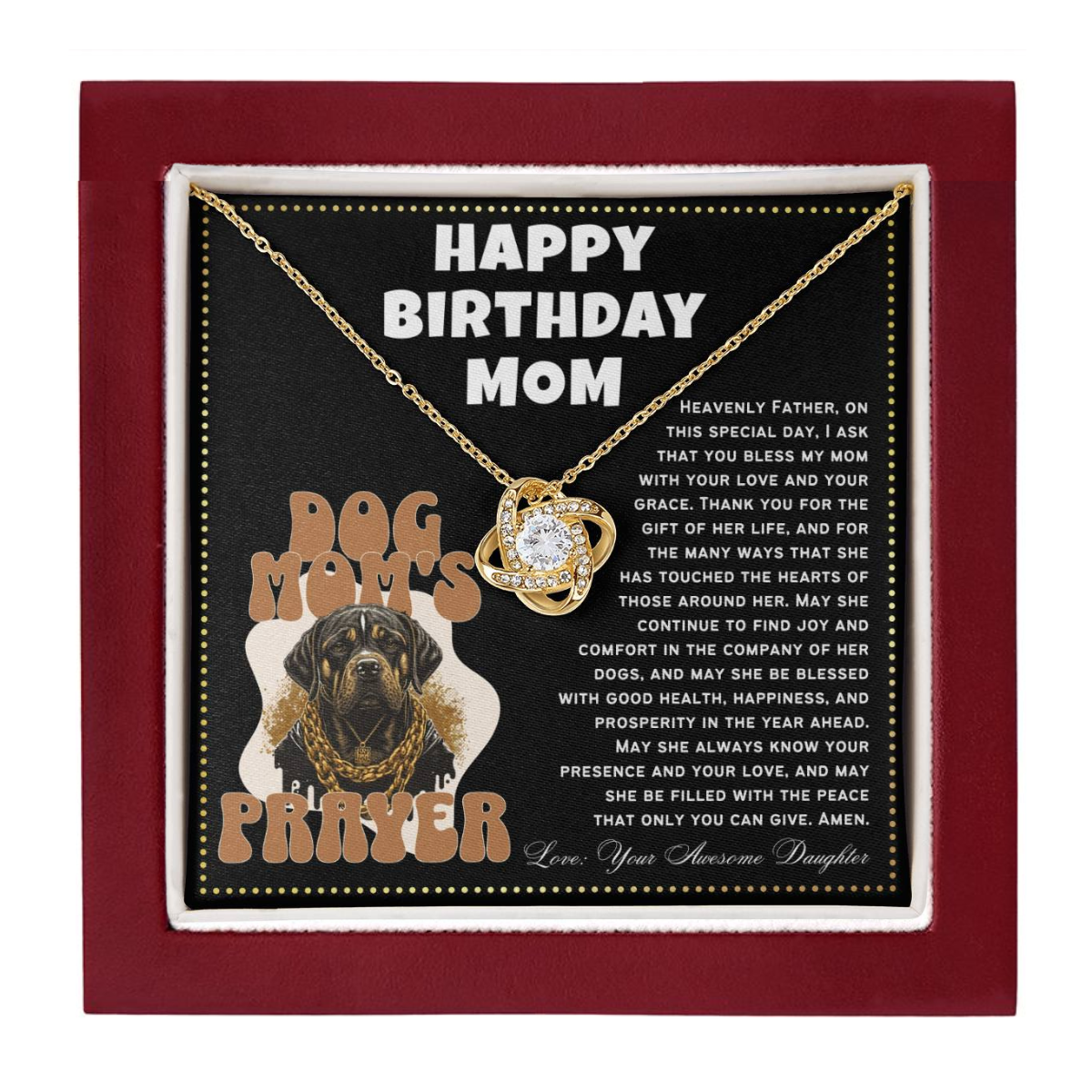 JGF Jewelry Gifts for Family Happy Birthday Dog Lover Mom Necklace for Women
