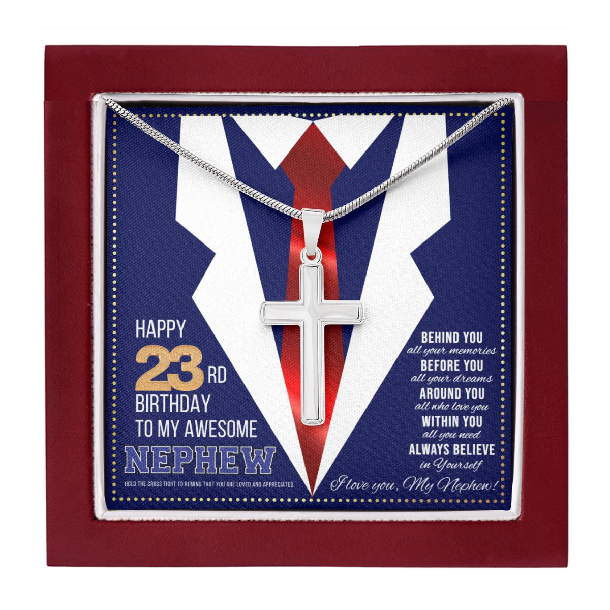 JGF Jewelry Gifts for Family Happy 23rd Birthday Card Nephew Present for 23 Year Old Nephew