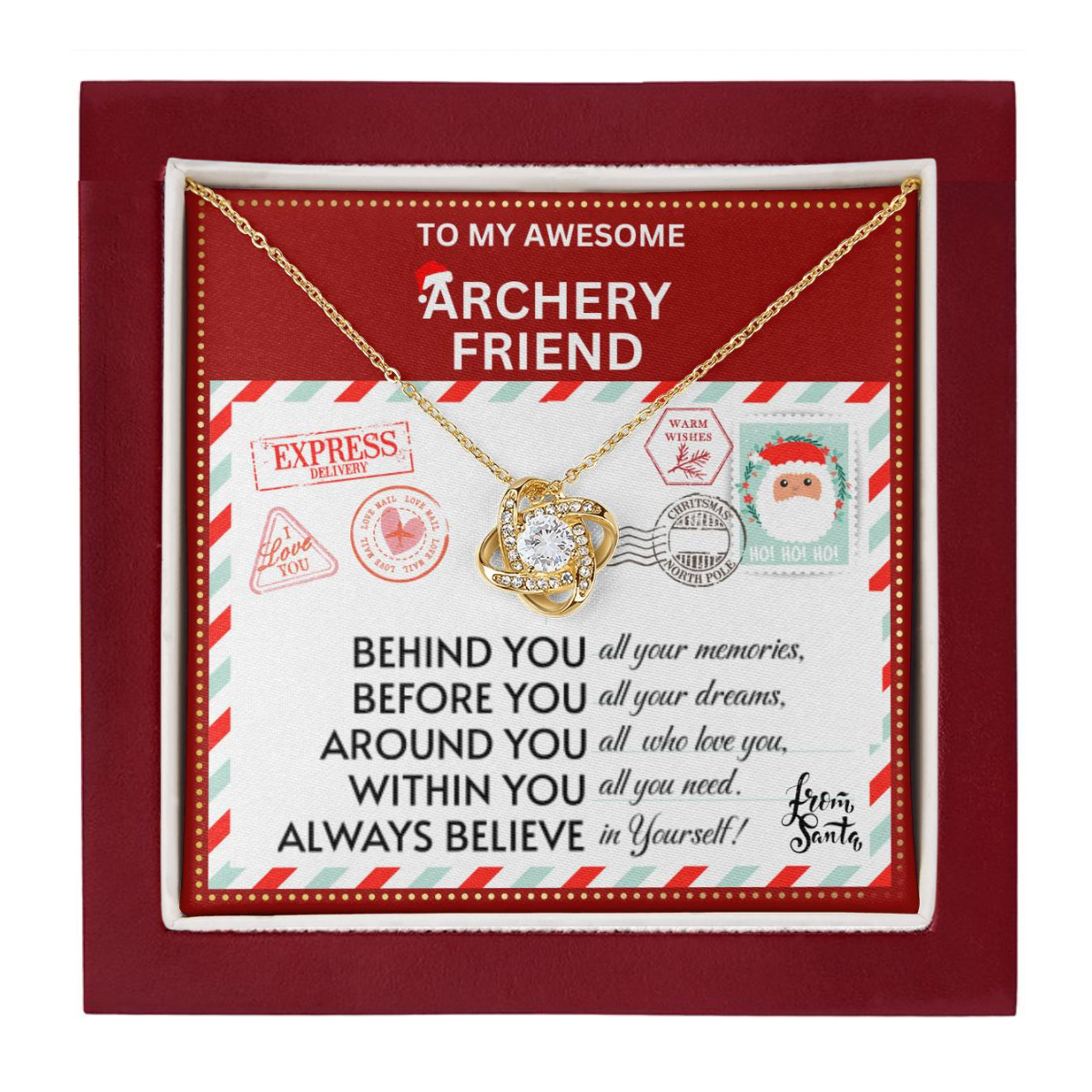 JGF Jewelry Gifts for Family Necklace Gift For Archery BFF Bestie Female Friend