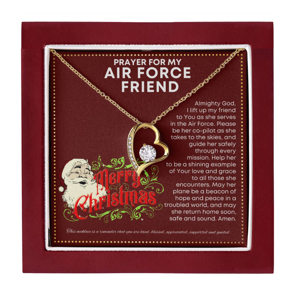 JGF Jewelry Gifts for Family I Love My US Air Force Friend Simple Single Heart Necklace Present