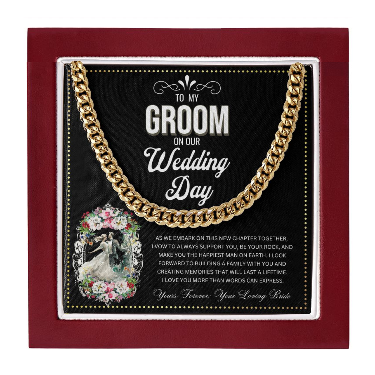 JGF Jewelry Gifts for Family | To My Groom On Our Wedding Day Gift Bag