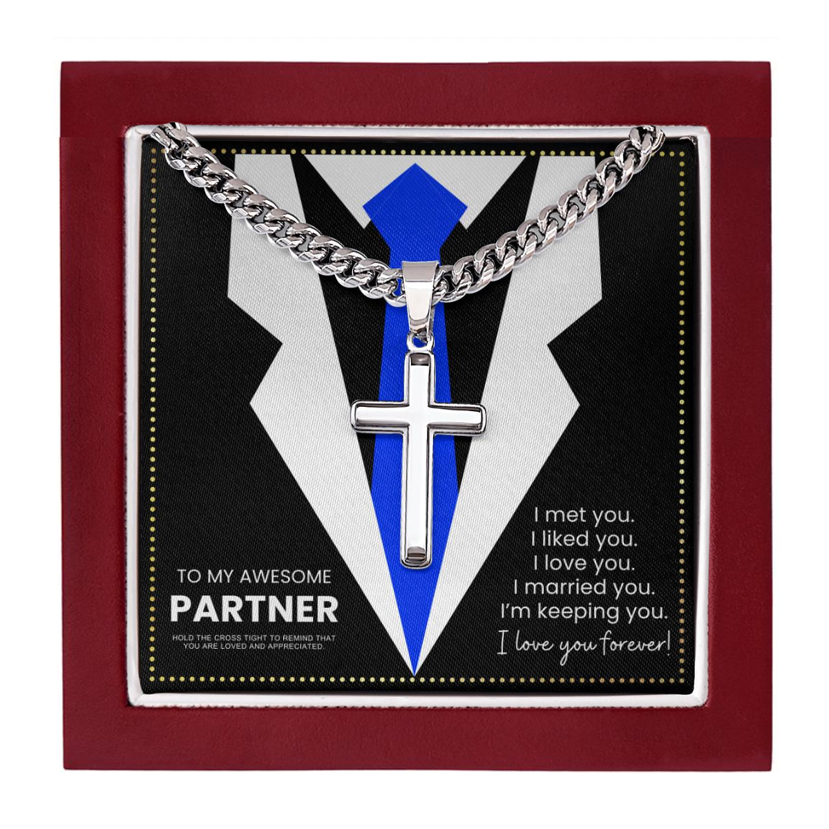 JGF Jewelry Gifts for Family Cuban Cain Necklace Partner Gifts For Him