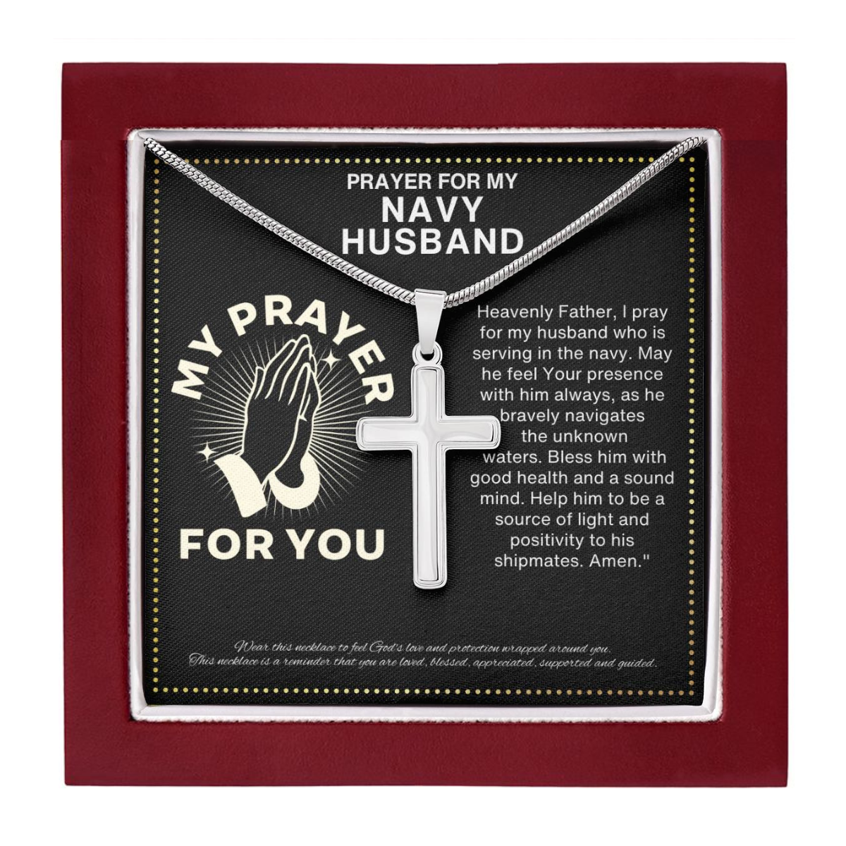 JGF Jewelry Gifts for Family Prayer Gifts for US Navy Husband