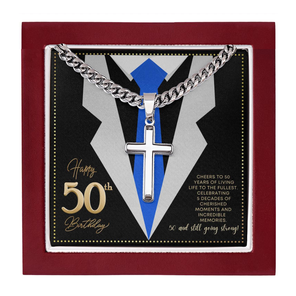JGF Jewelry Gifts for Family Happy 50th Birthday Card for Men