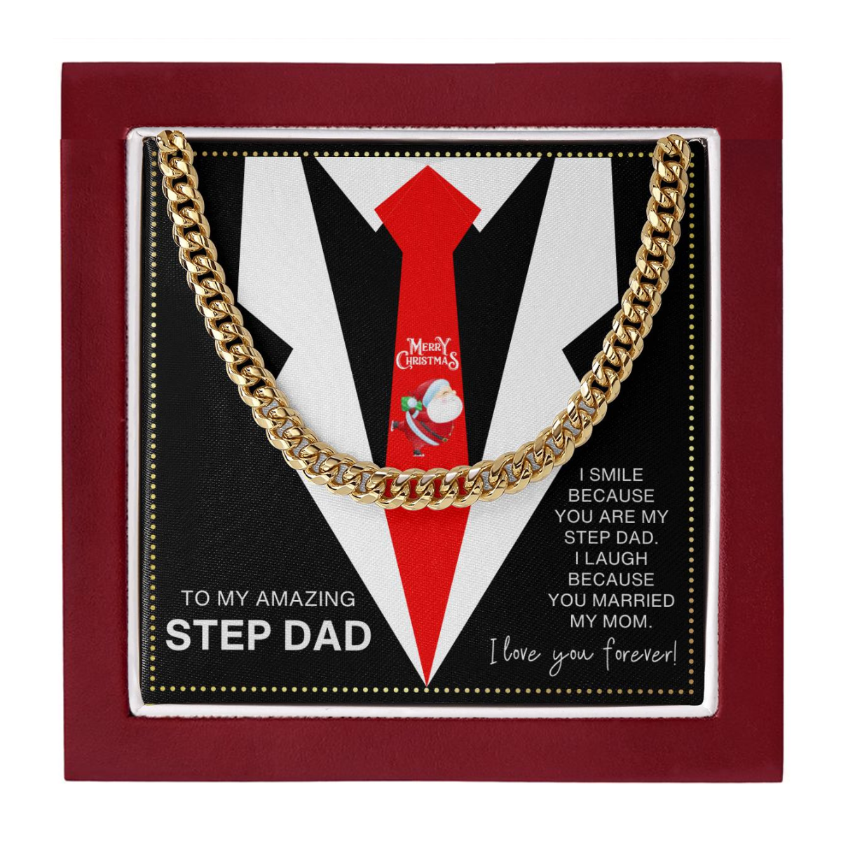 JGF Jewelry Gifts for Family Step Dad Christmas Present From Daughter And Son