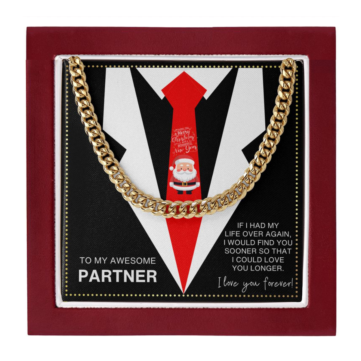 JGF Jewelry Gifts for Family I Heart My Partner Necklace Present On Christmas Day