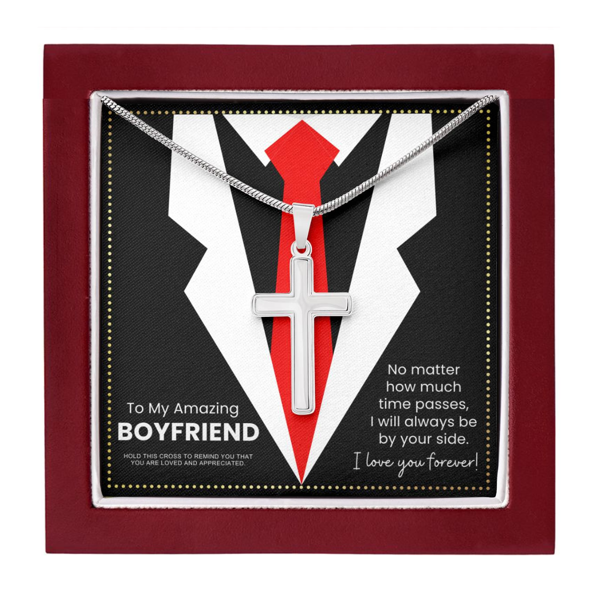 JGF Jewelry Gifts for Family Cross Necklace Gift To Create Lasting Memories For My Boyfriend