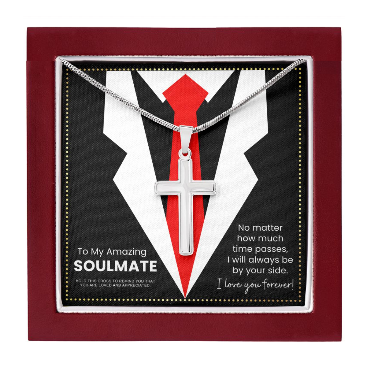 JGF Jewelry Gifts for Family Cross Necklace For Guys Silver For Soulmate