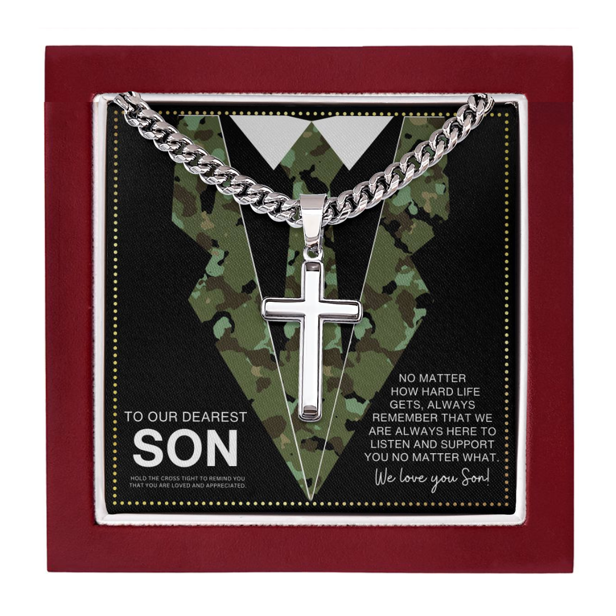 JGF Jewelry Gifts for Family Army Son Gifts From Mom and Dad US Navy Necklace