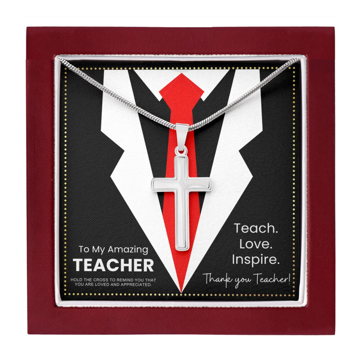 JGF Jewelry Gifts for Family Retirement Cross Necklace Gifts For Teachers Men Cross Necklace Sterling Silver