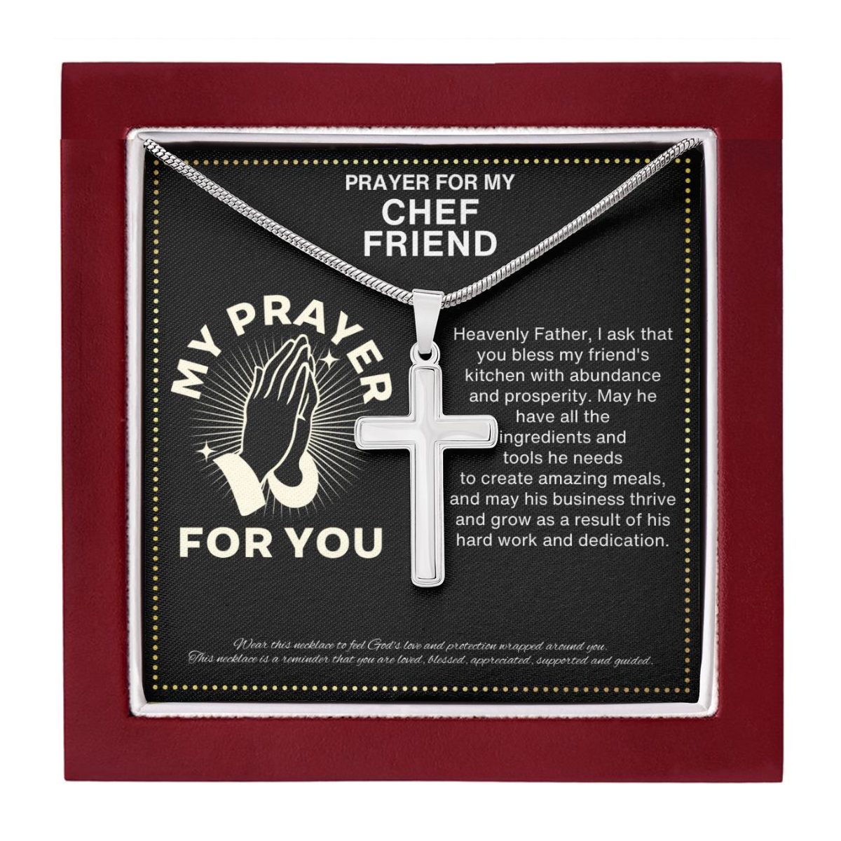 JGF Jewelry Gifts for Family Chef Cross Necklace For Men