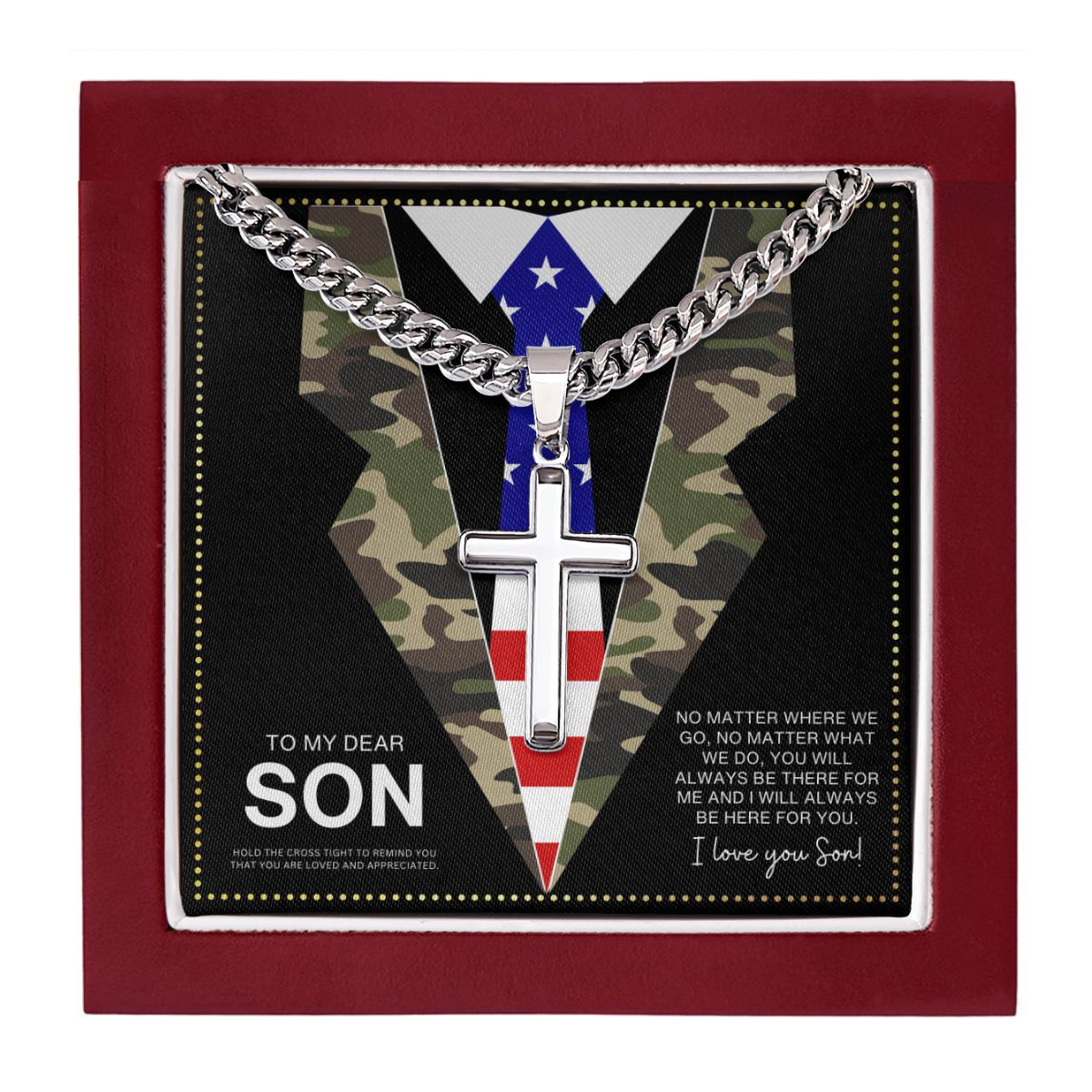 JGF Jewelry Gifts for Family American Flag US Marine Necklace To Men Adult Son Necklace From Mom