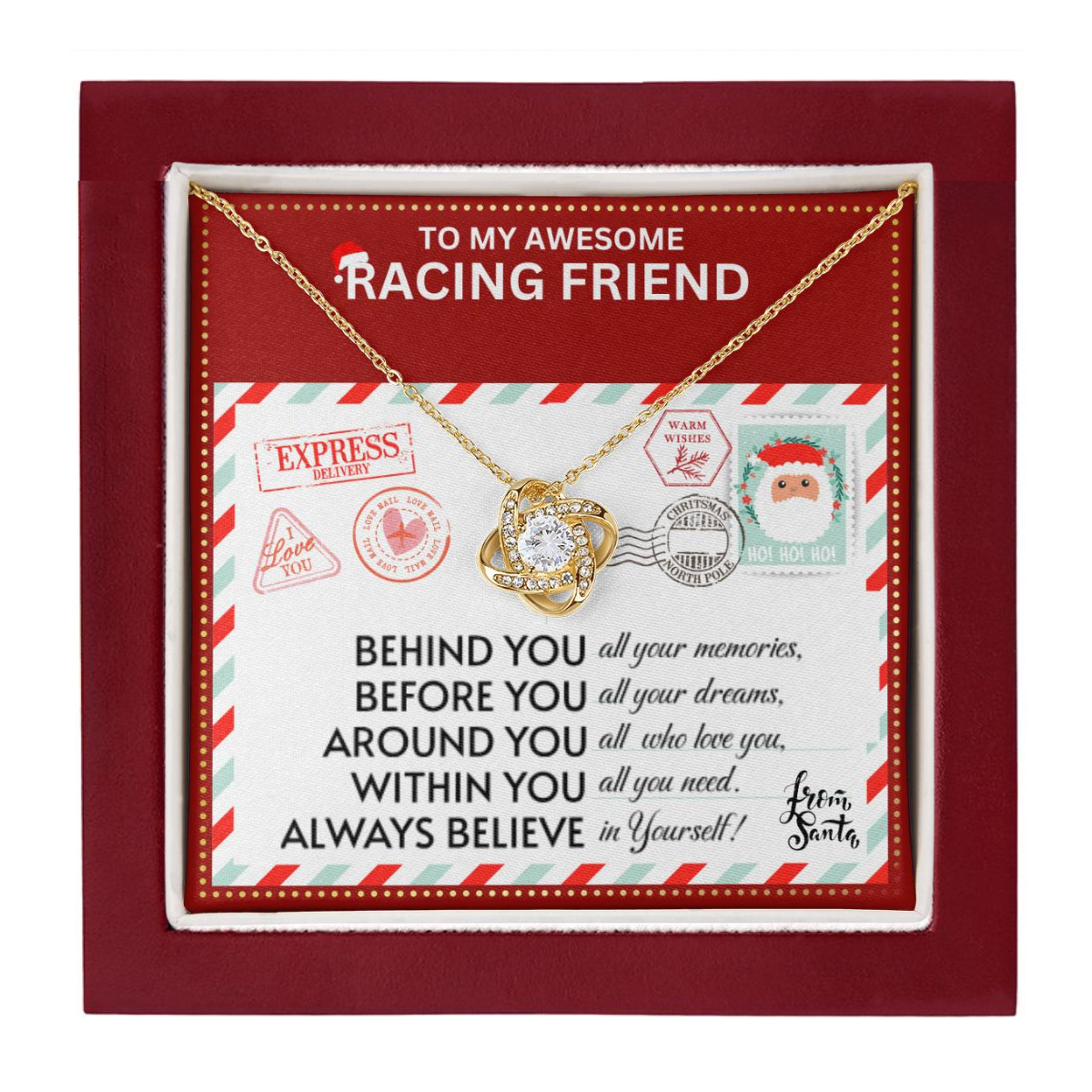JGF Jewelry Gifts for Family Necklace Gift For Racing Female Bestie BFF Friend Far Away