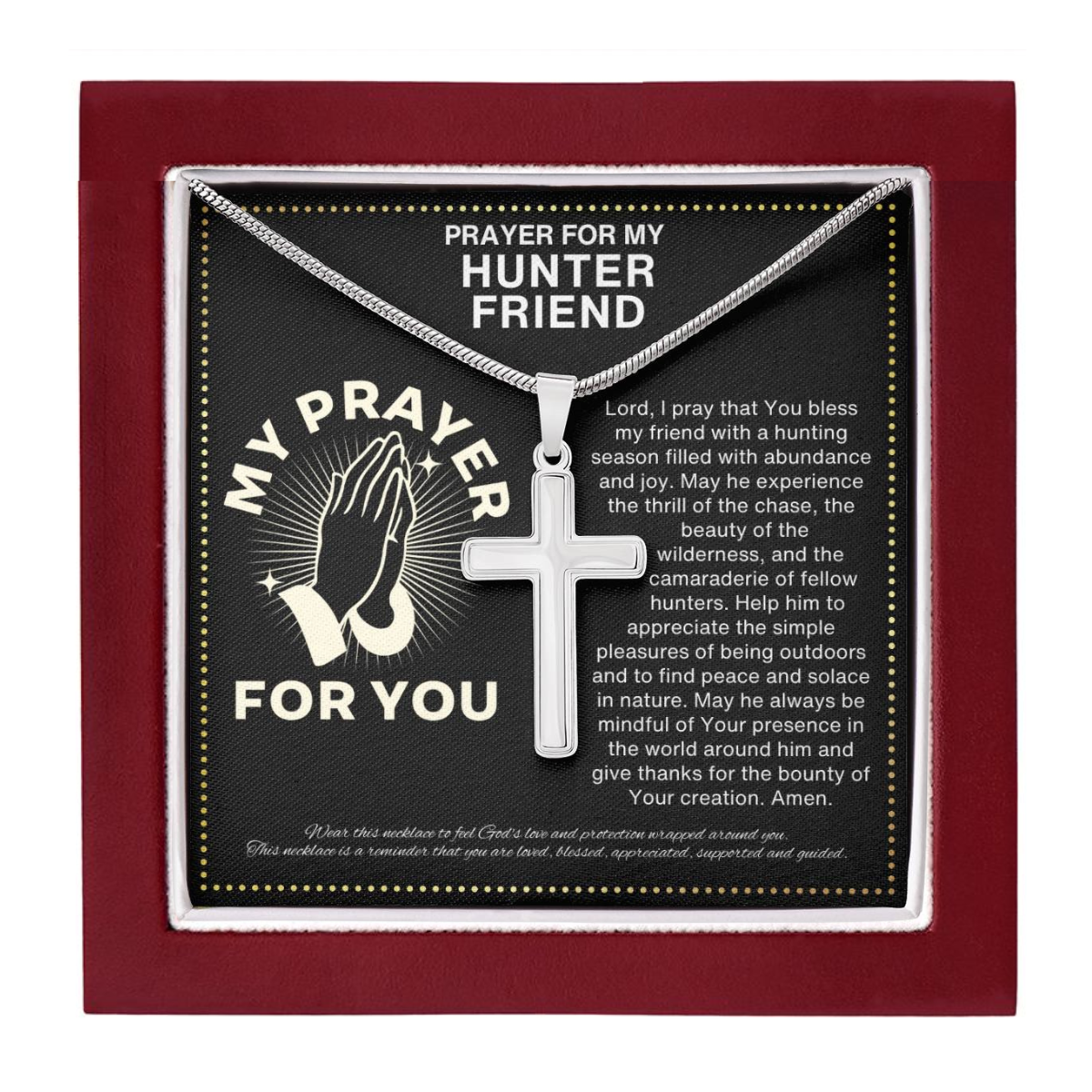 JGF Jewelry Gifts for Family Deer And Duck Hunter Prayer Gifts for Men and Women