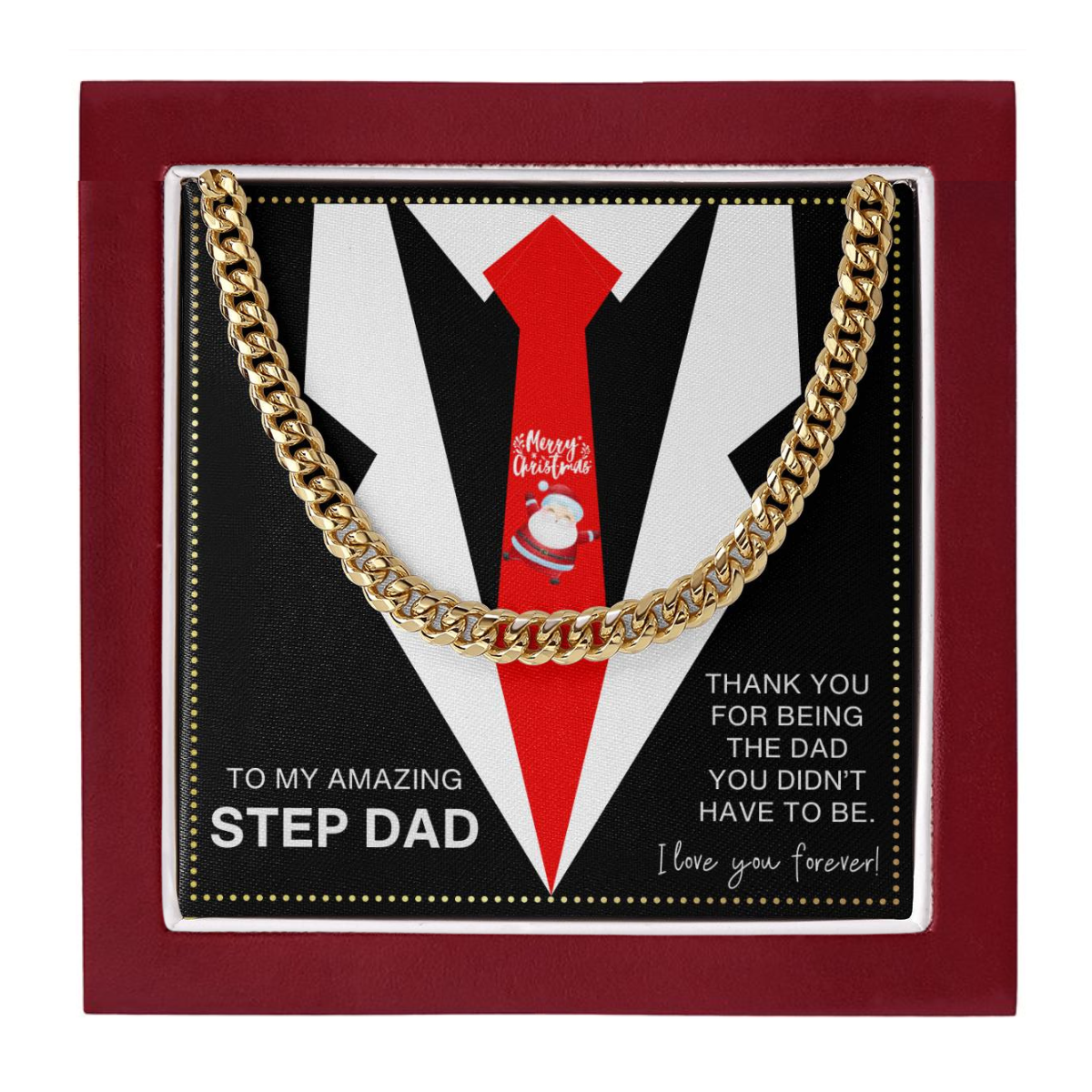 JGF Jewelry Gifts for Family Christmas Present for My Step Dad Daddy From Son and Daughter