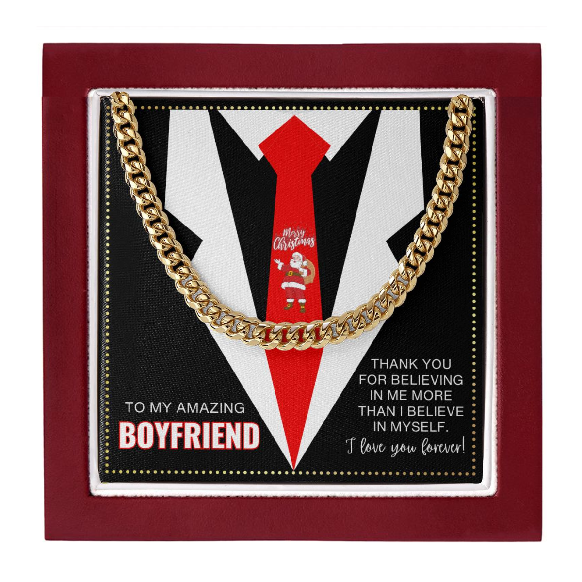 JGF Jewelry Gifts for Family To My Boyfriend Necklace Sterling Silver