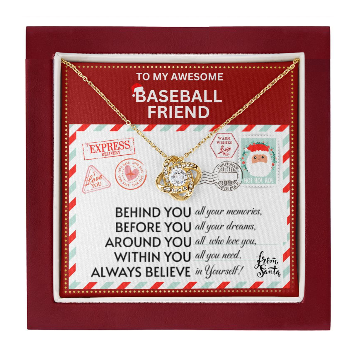 JGF Jewelry Gifts for Family Necklace Gift For Baseball Adult Female Bestie BFF Friend Far Away