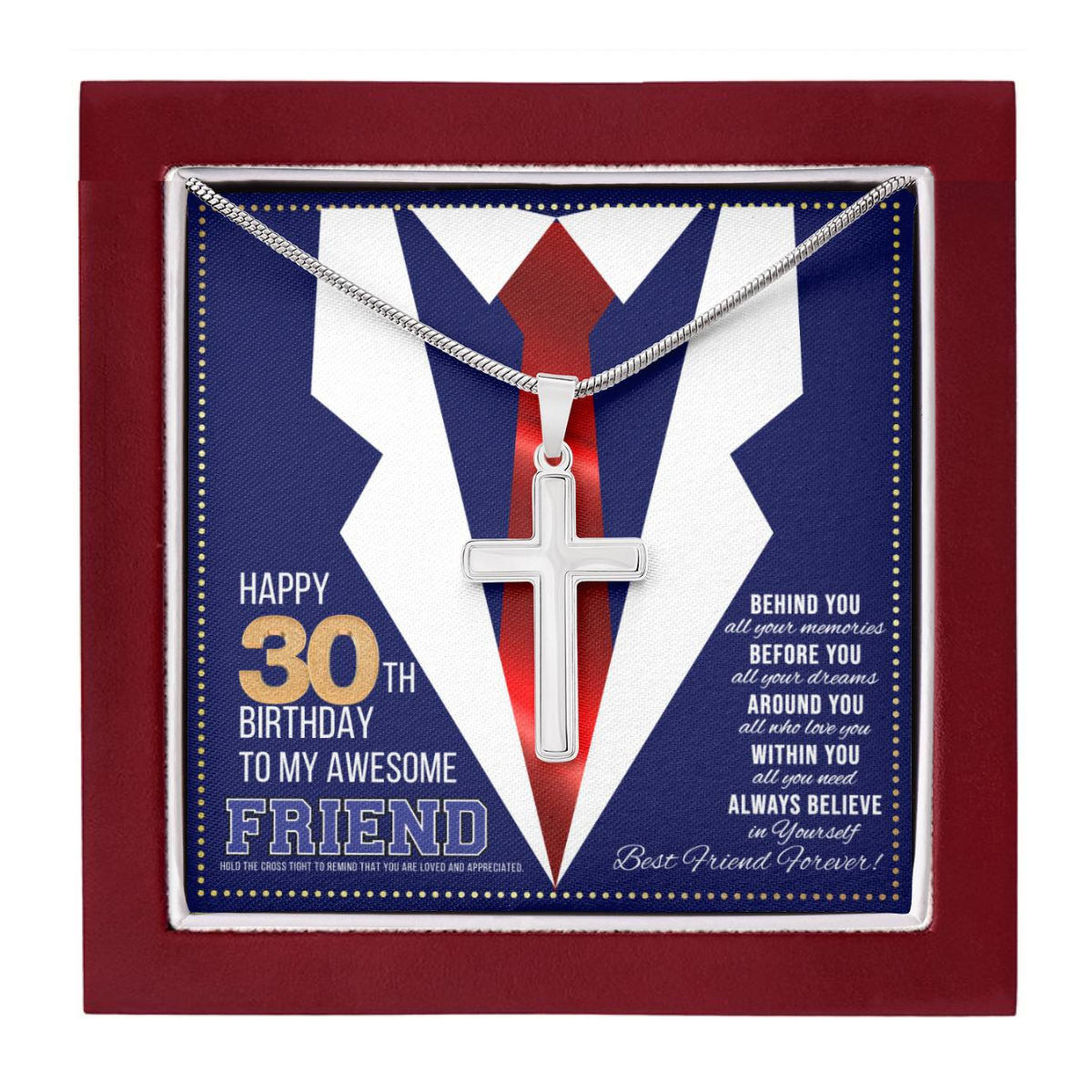 JGF Jewelry Gifts for Family 30th Birthday Card For Him Present for 30 Year Old Best Friend