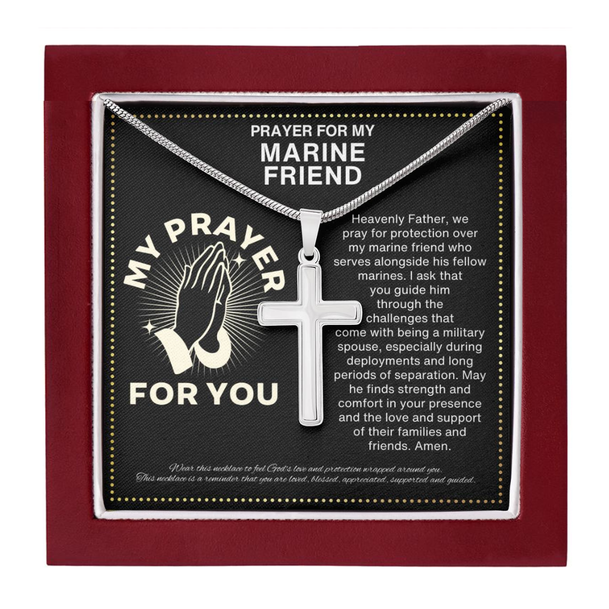 JGF Jewelry Gifts for Family Marine Corps Prayer Gifts for Men and Women