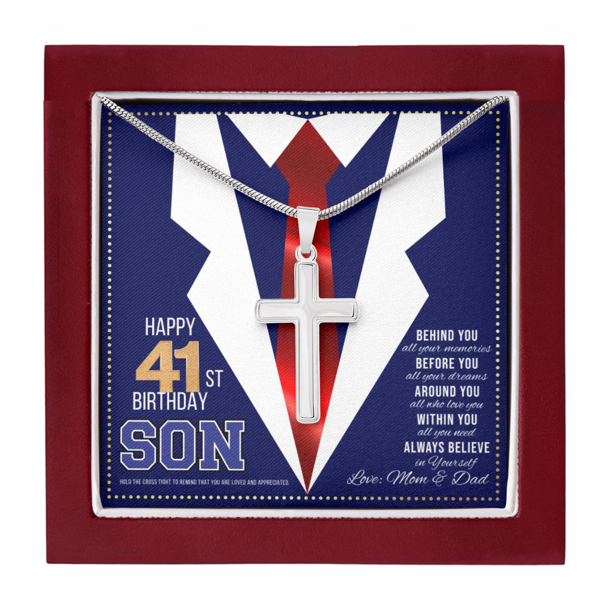 JGF Jewelry Gifts for Family Happy 41st Birthday Son Card Birthday Presents For 41 Year Old Son