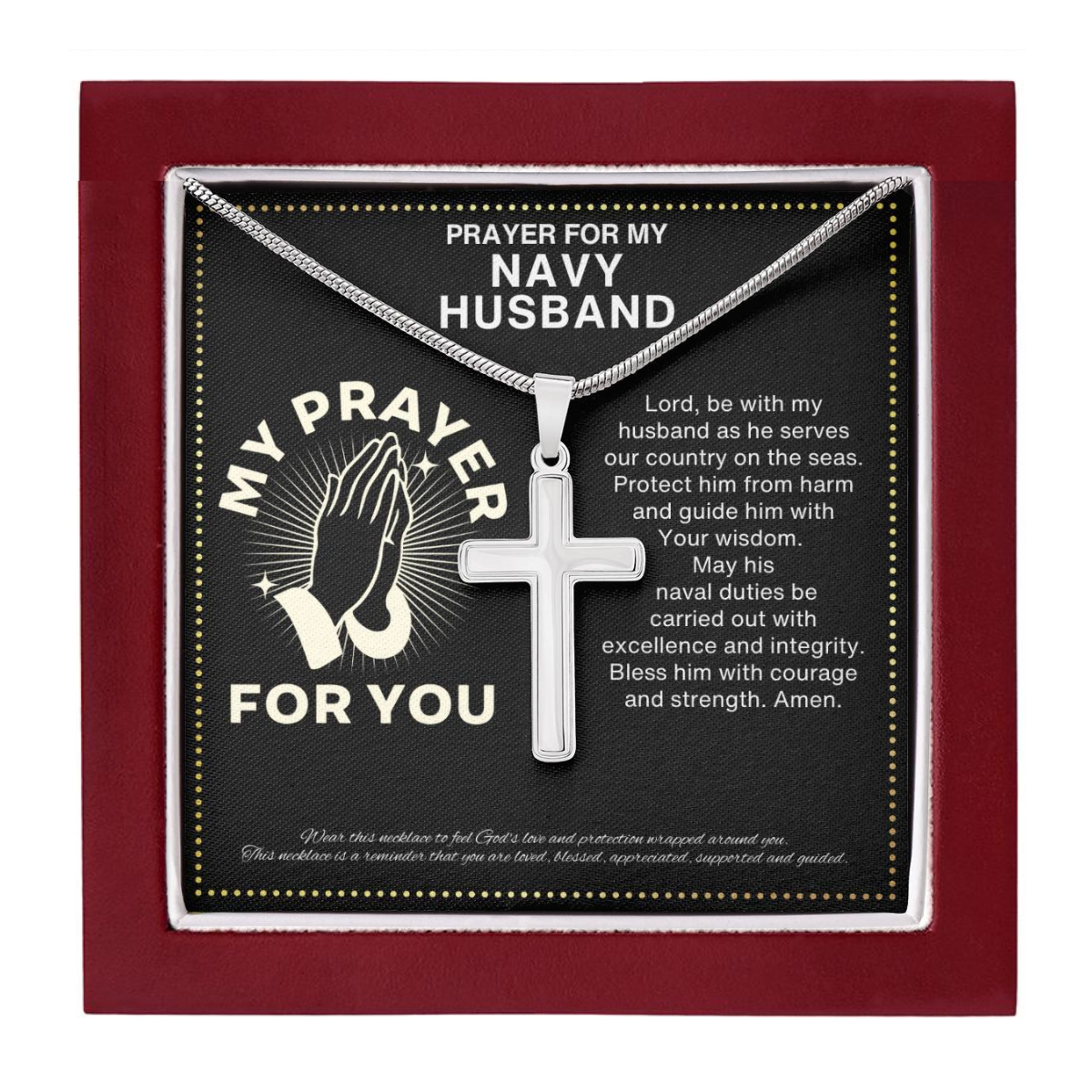 JGF Jewelry Gifts for Family Prayer For My US Navy Husband