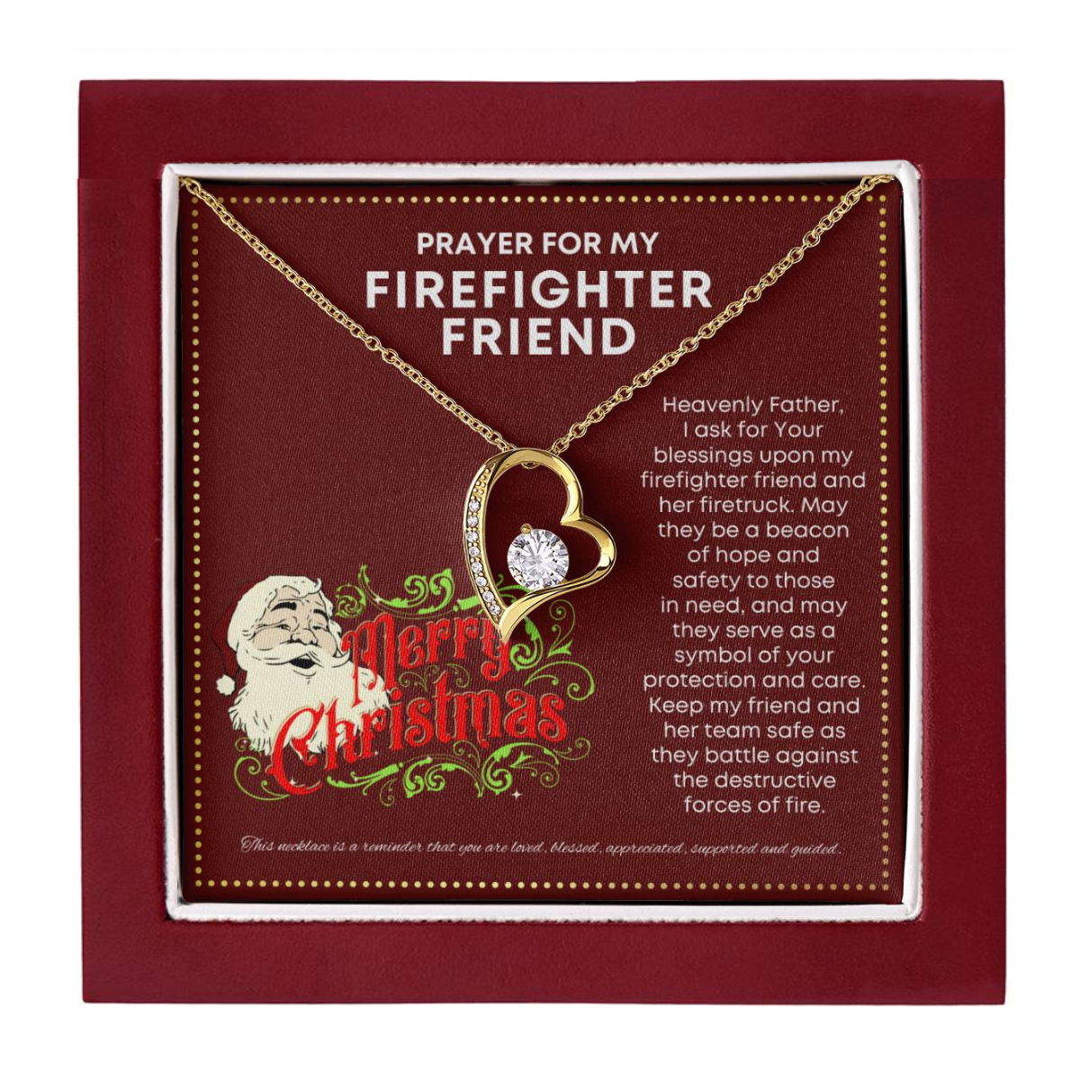 JGF Jewelry Gifts for Family My Friend Is A Firefighter Present Single Simple Heart Necklace