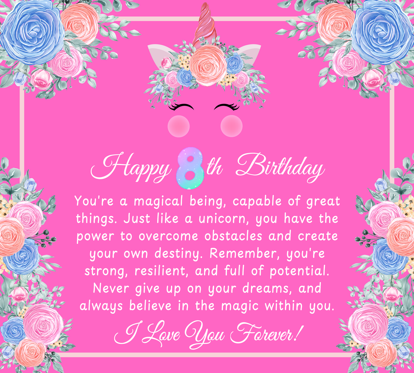 JGF 8-9 8-12 Unicorn Necklace For Girls 9 Year Old Happy 9th Birthday Plaque Decorations