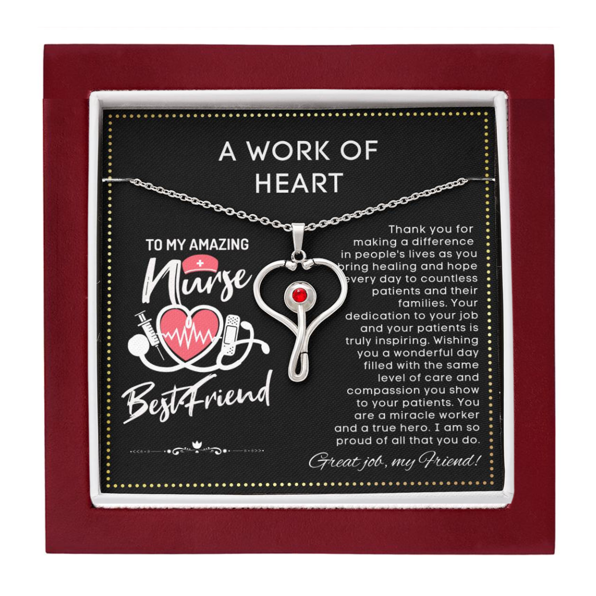 JGF Jewelry Gifts For Family My BFF Bestie Best Friend Is A Nurse Practitioner