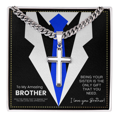 JGF Jewelry Gifts for Family Brother Stainless Steel Celtic Cross Necklace For Men