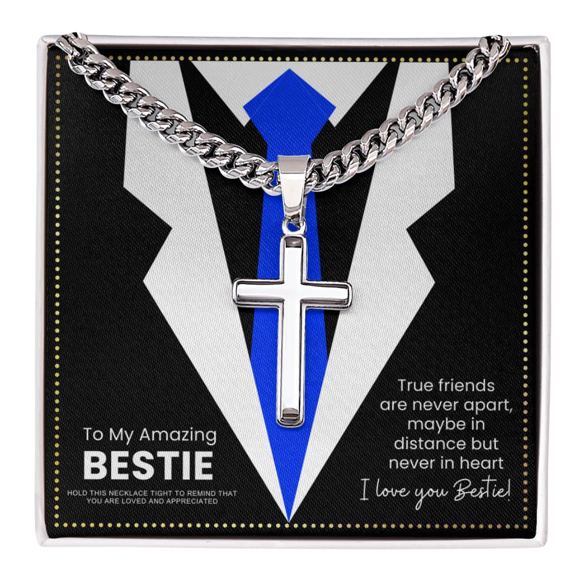 JGF Jewelry Gifts for Family Coworker Birthday Cross Necklace Sterling Silver Gifts For Men