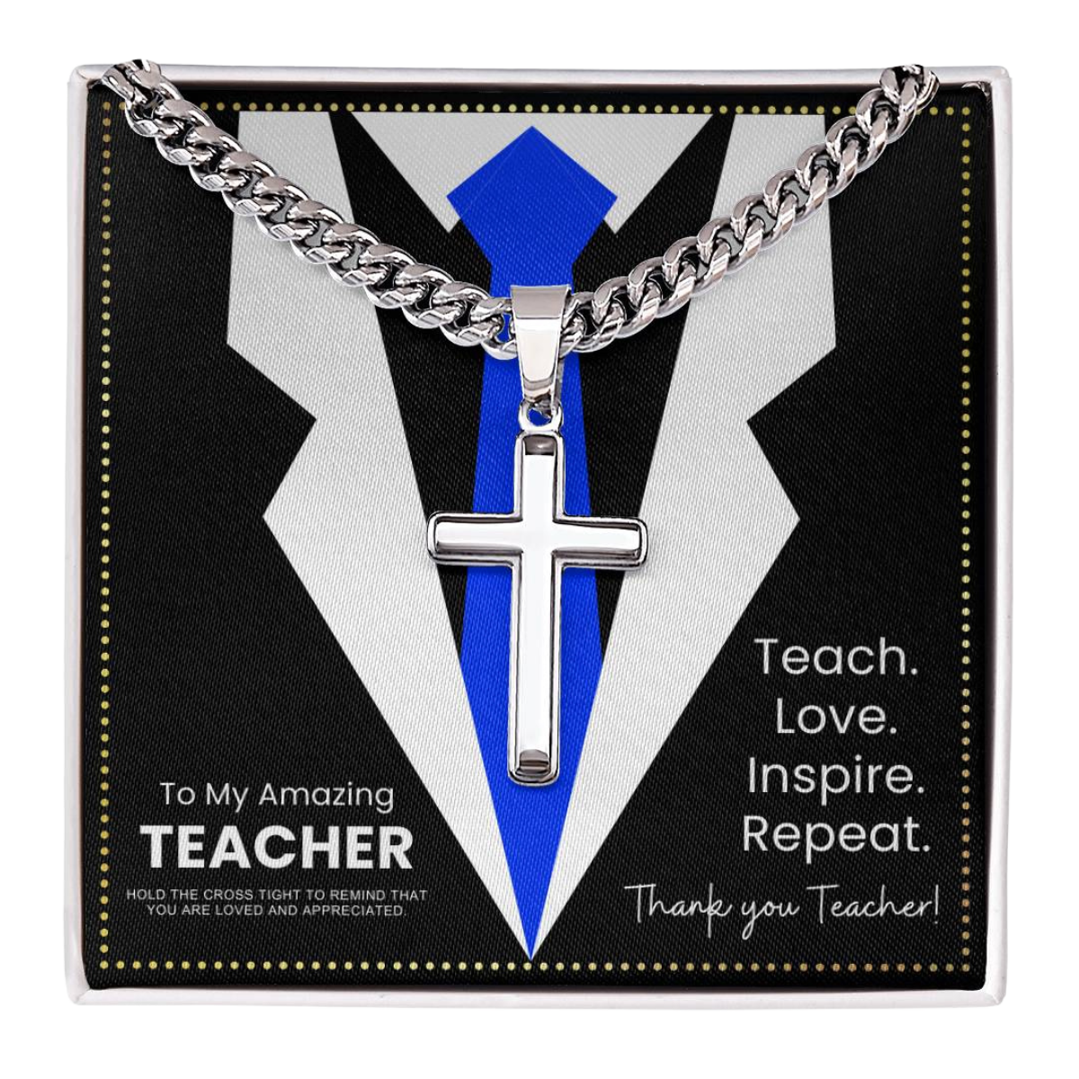 JGF Jewelry Gifts for Family Good Bye Appreciation Cross Necklace Gifts For Teachers From Students
