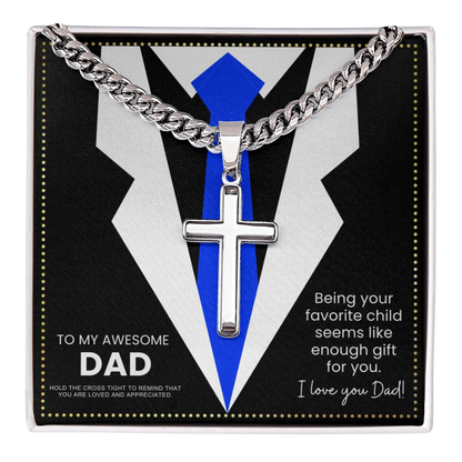 JGF Jewelry Gifts for Family Cross necklace For Dad From Your Favorite Daughter